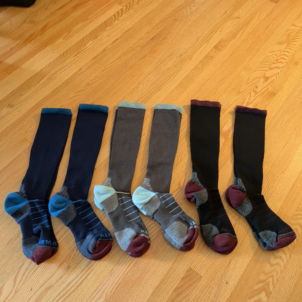 3 Pairs Duluth Trading Co Womens Large Merino Wool Compression Knee High Socks